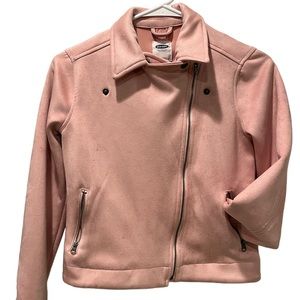Pink Faux Suede Girls Jacket. Old Navy, size L